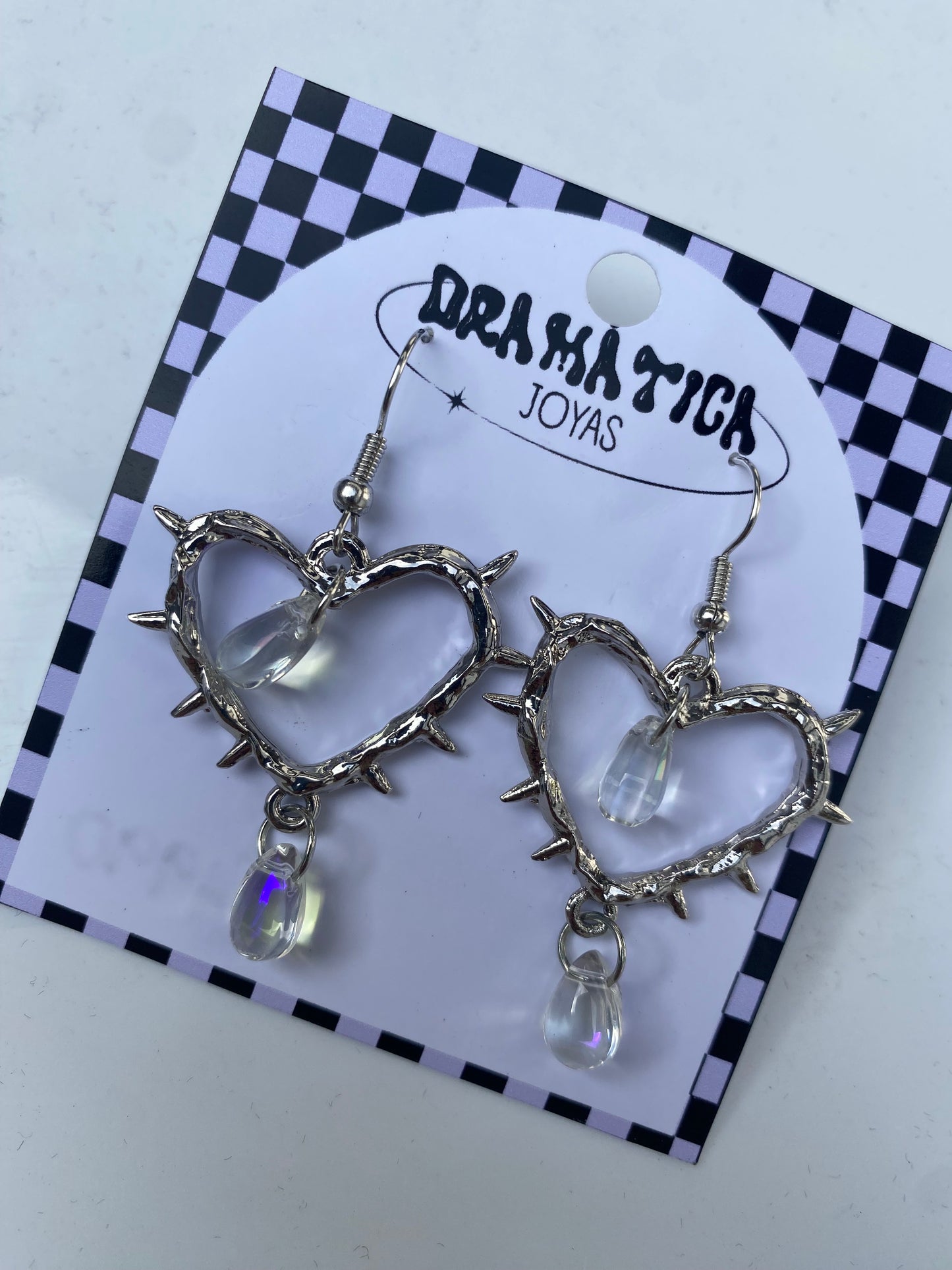 Aros cortos corazón puas