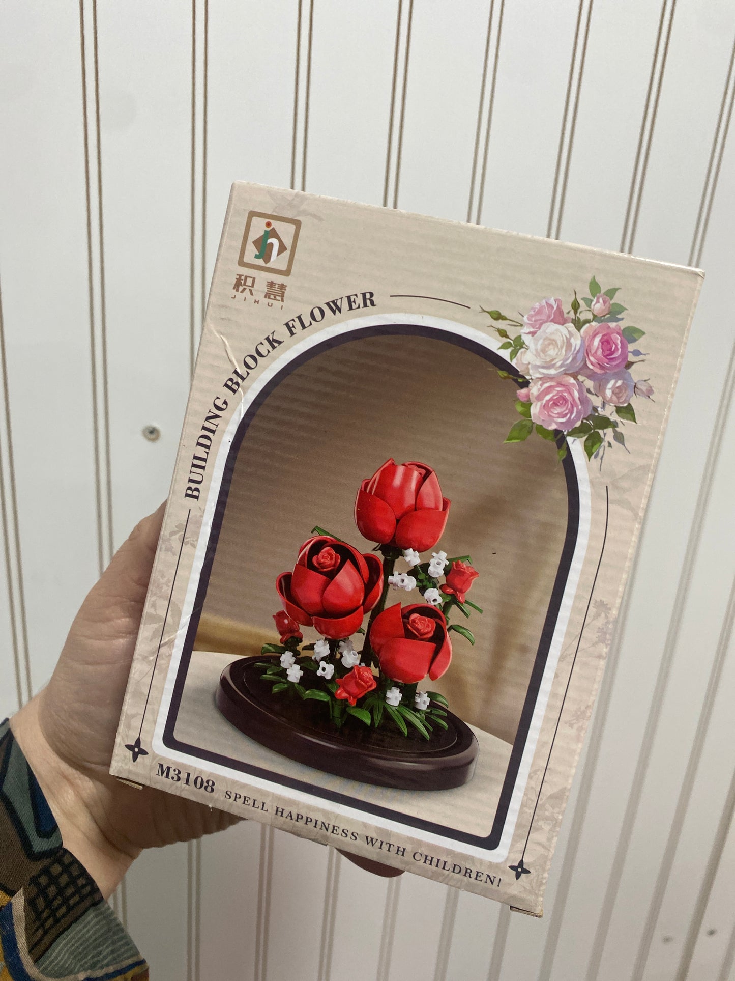 PUZZLE LEGO 3D ROSA ROJA