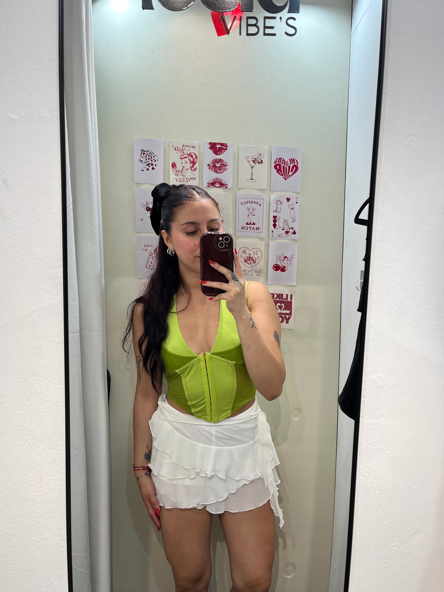 Corset blanca verde
