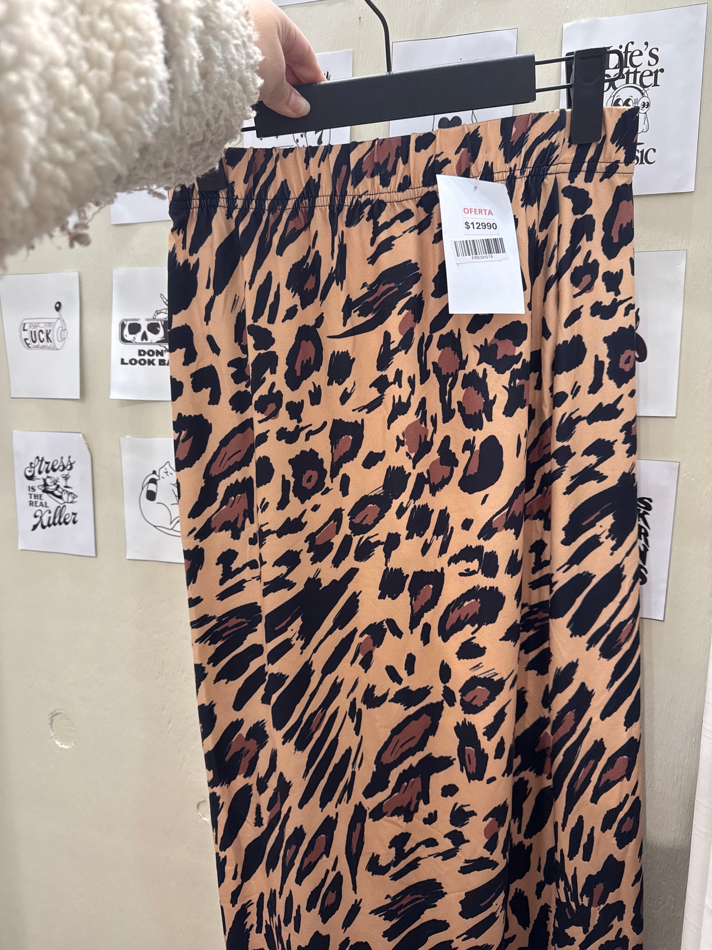 Falda animal print larga