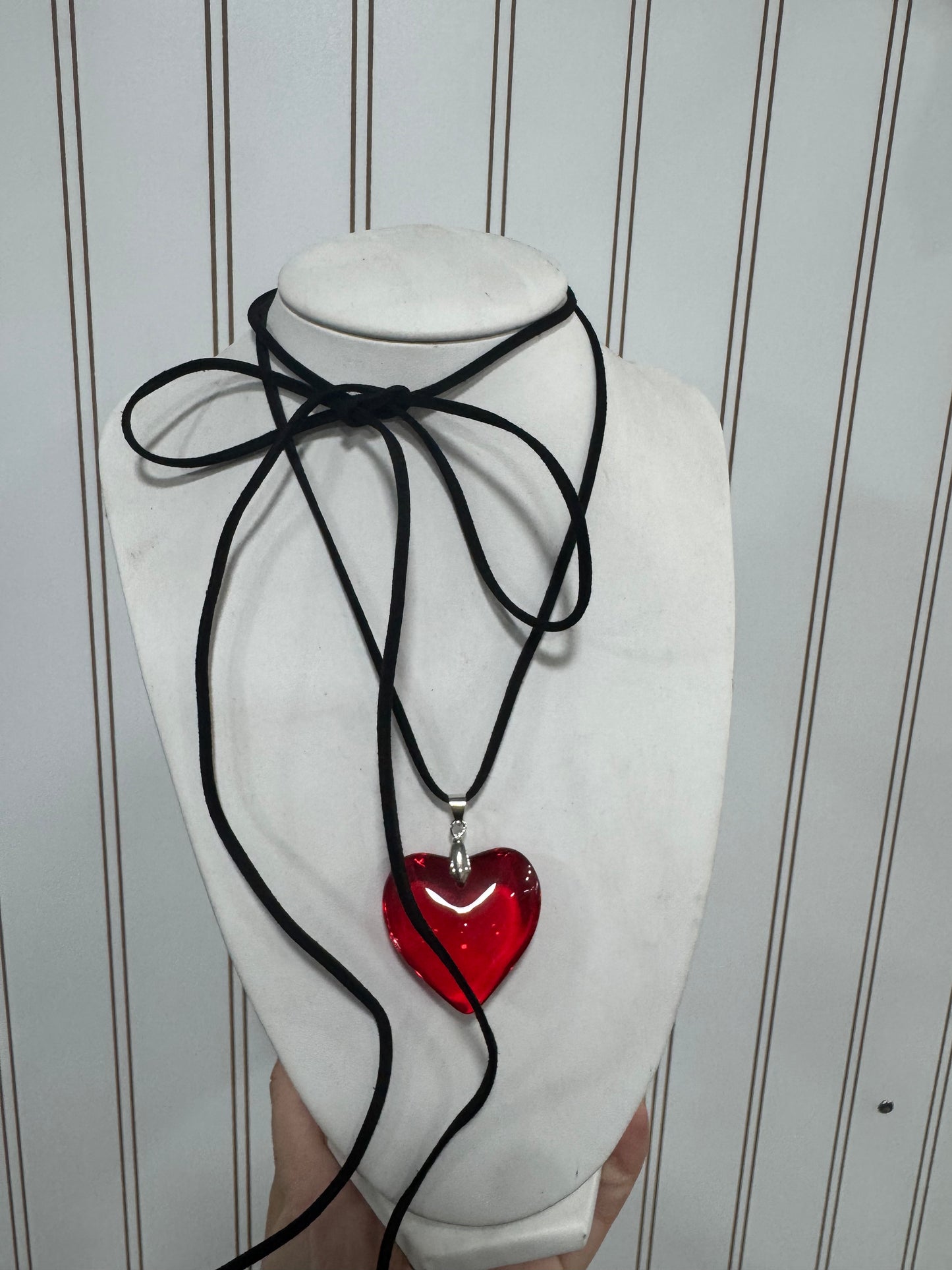 Collar corazón vidrio