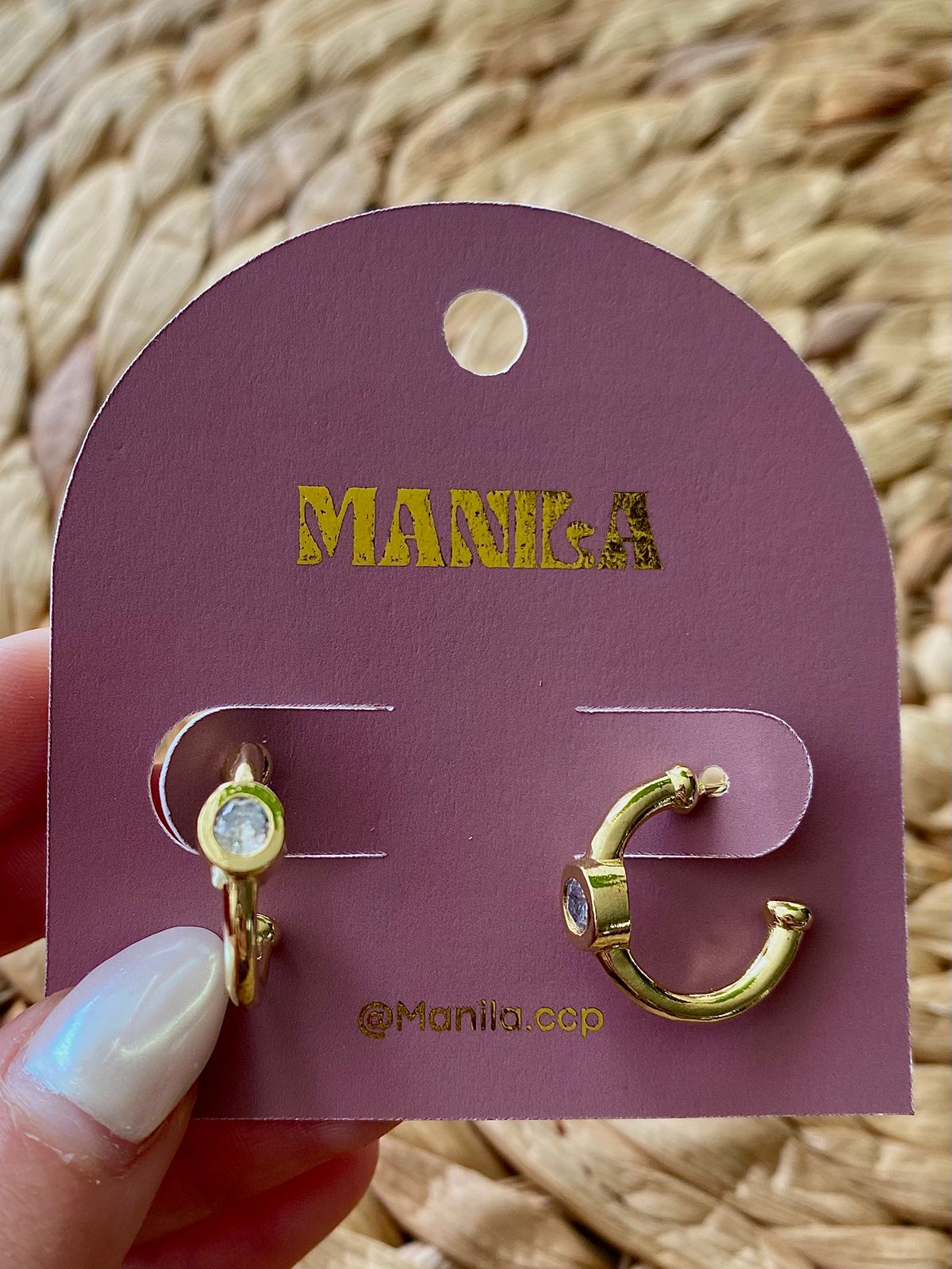 Aros Argolla con Punto de Luz – Enchape en Oro (27 mm)