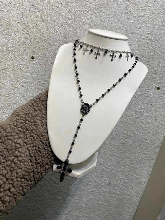 collar doble cruz