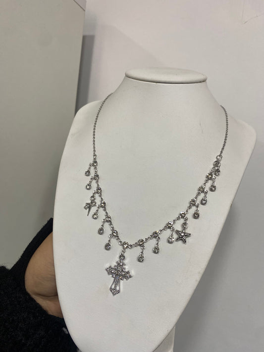 Collar cruz brillos