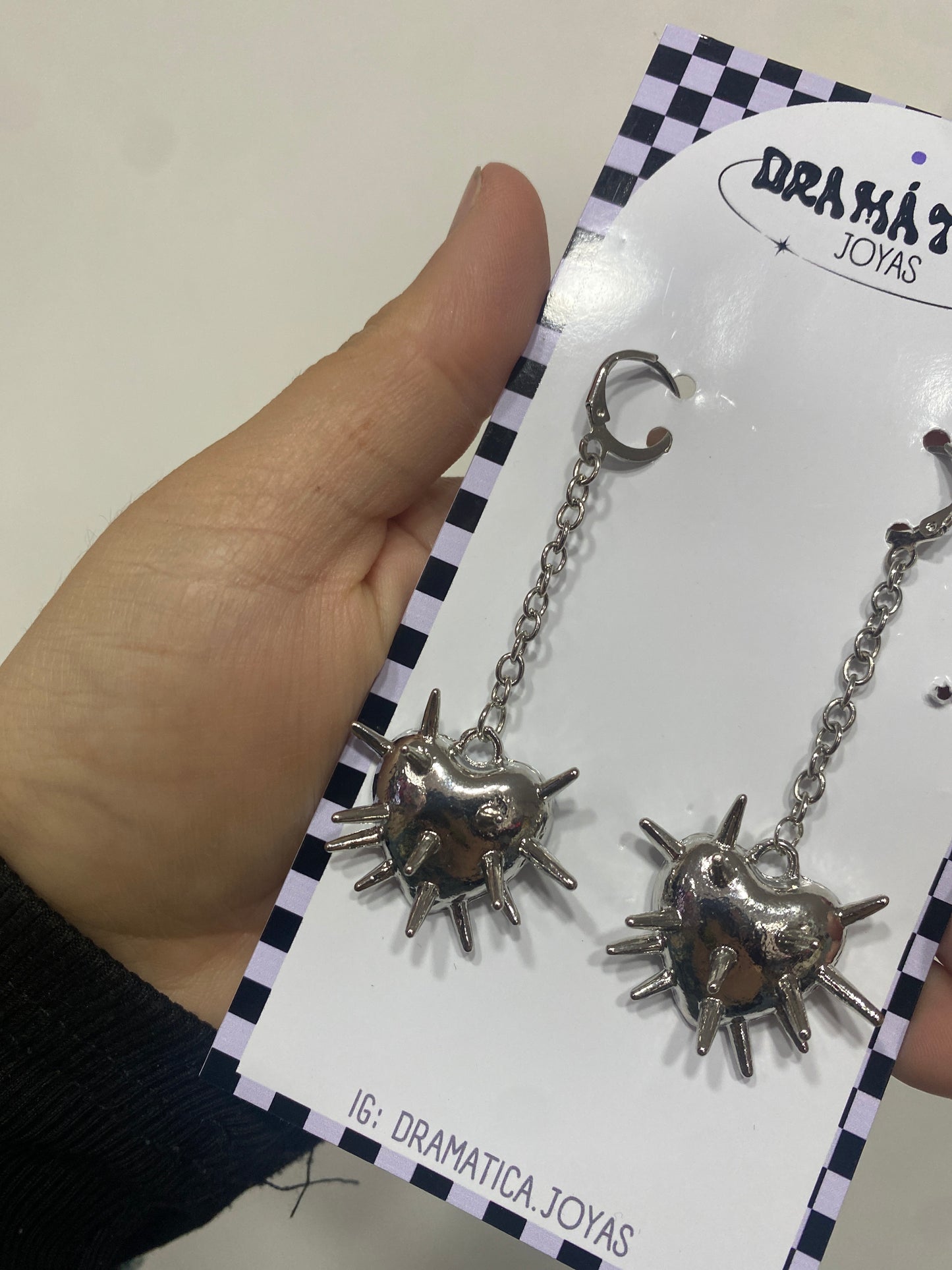 Aros corazón púas