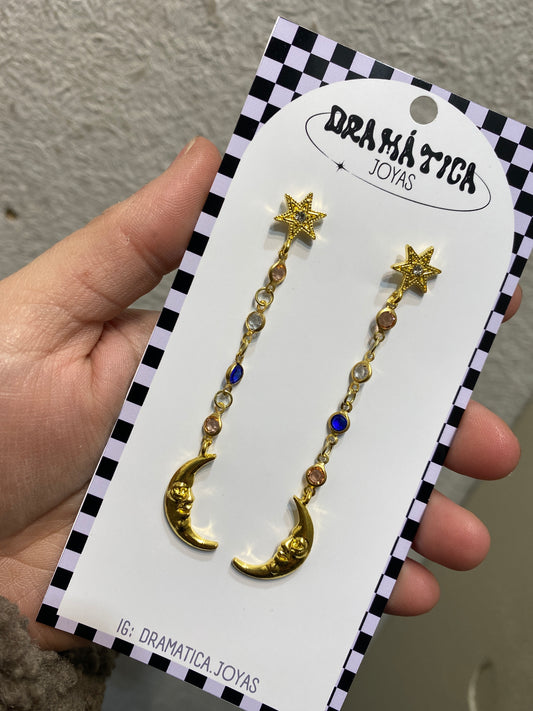 aros dorado luna