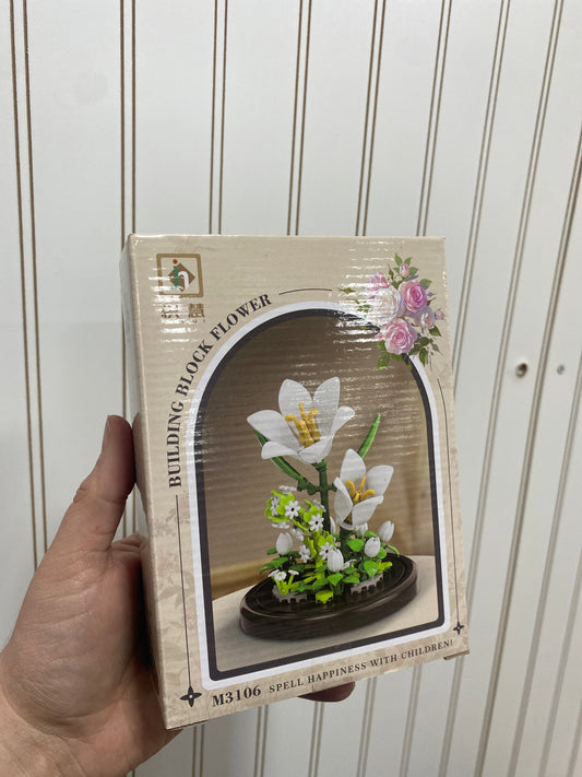 PUZZLE LEGO 3D FLOR BLANCA