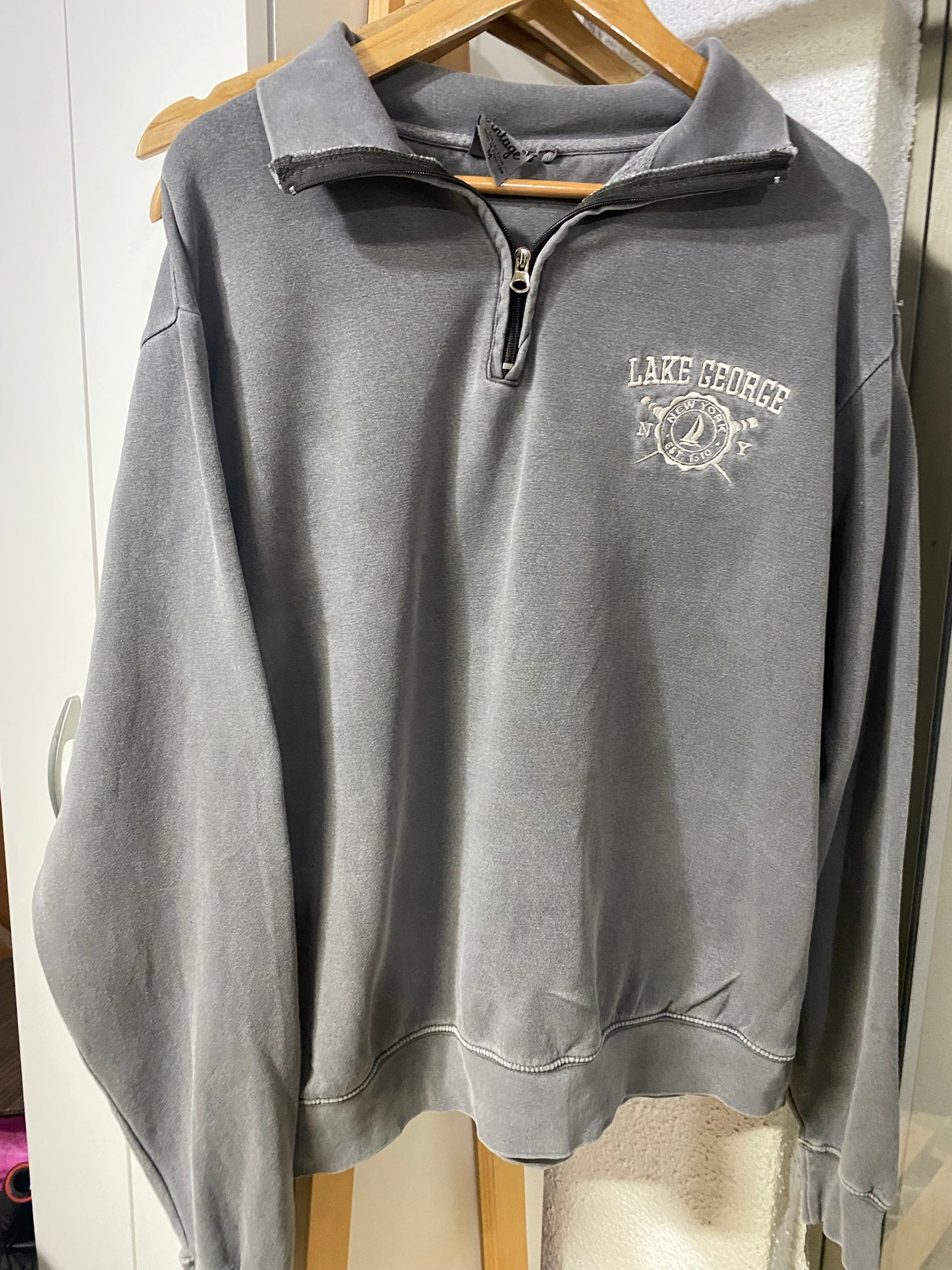 Poleron Gris Mid Zip