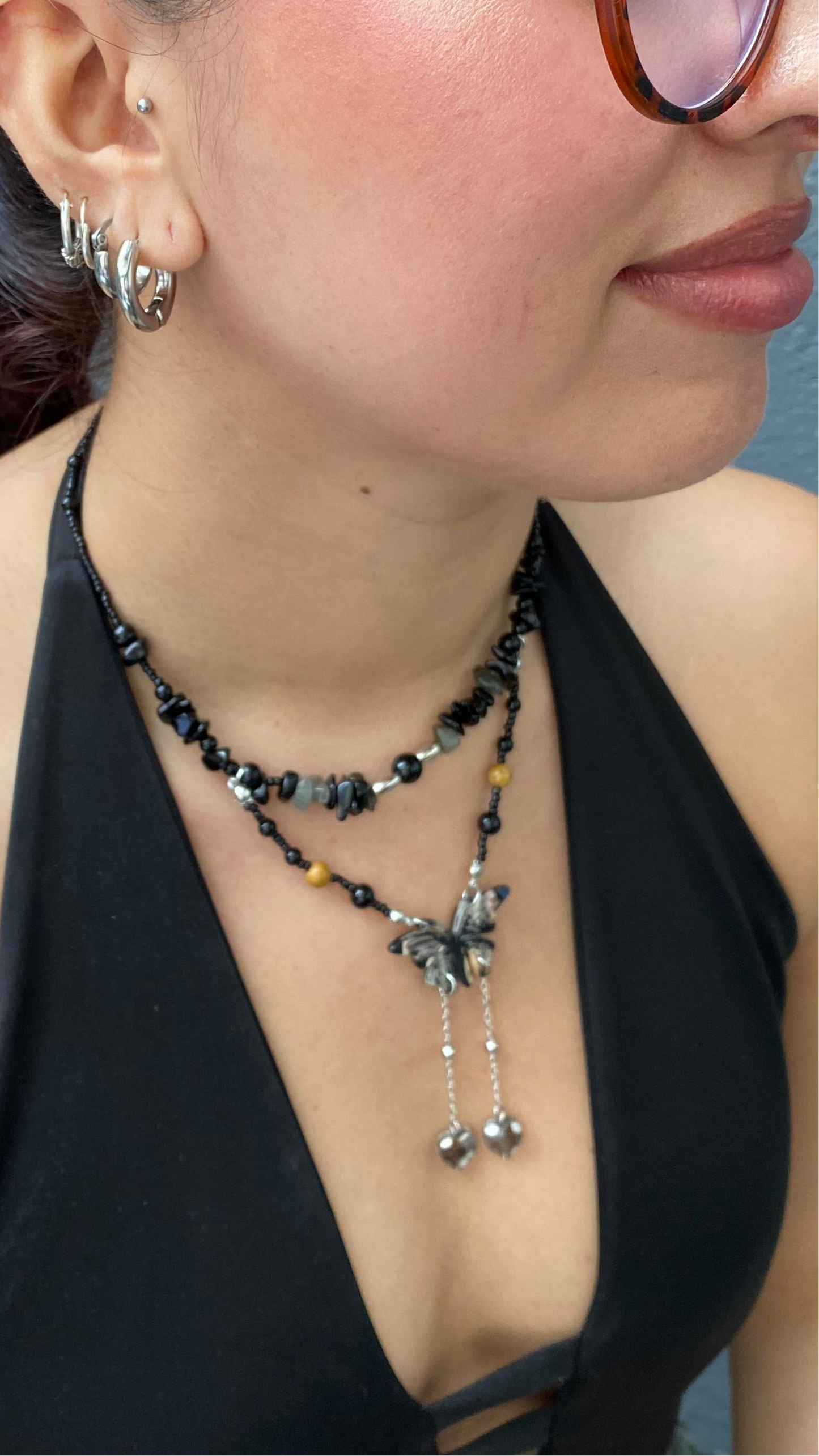Collar Fluorita mariposa