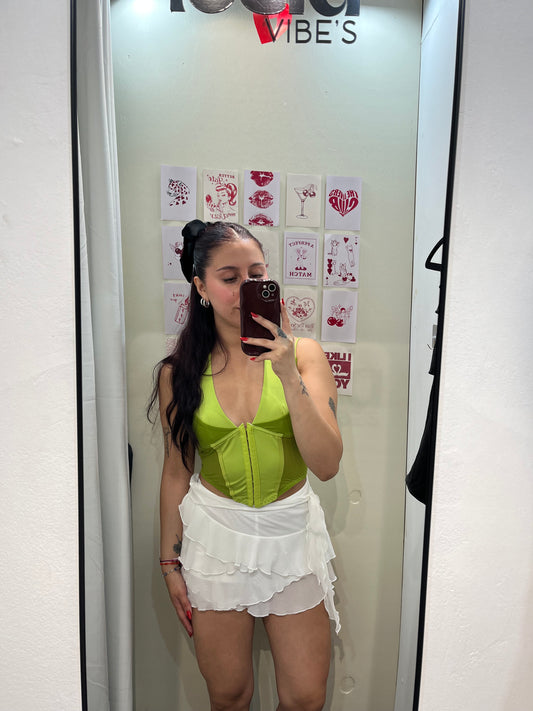 Corset blanca verde
