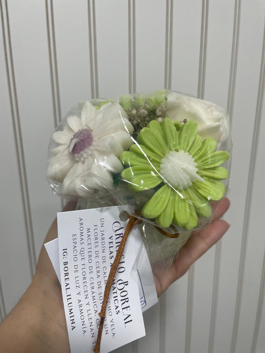 Arreglo velas flores