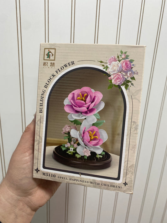 PUZZLE LEGO 3D FLOR ROSA