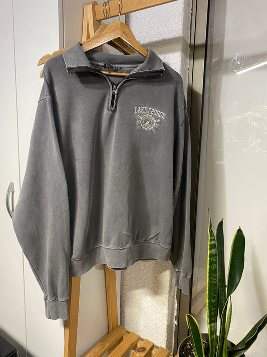 Poleron Gris Mid Zip