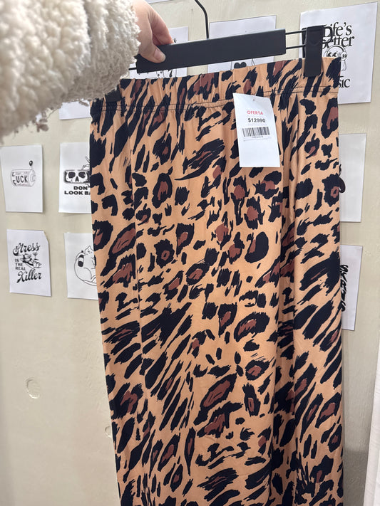 Falda animal print larga