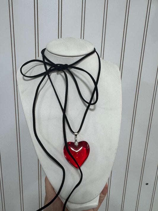 Collar corazón vidrio