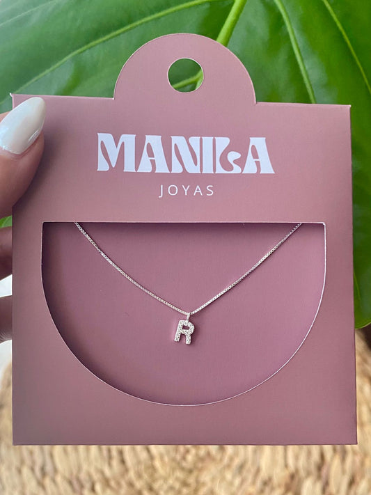COLLAR INICIAL R - PLATA 925