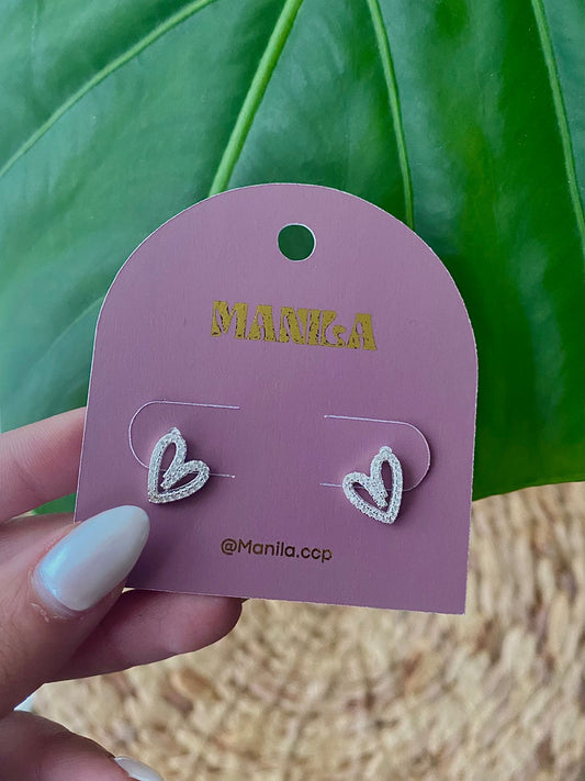 Aros Corazón con Circones – Plata 925