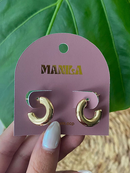 Argollas Enchape en Oro (18 mm)