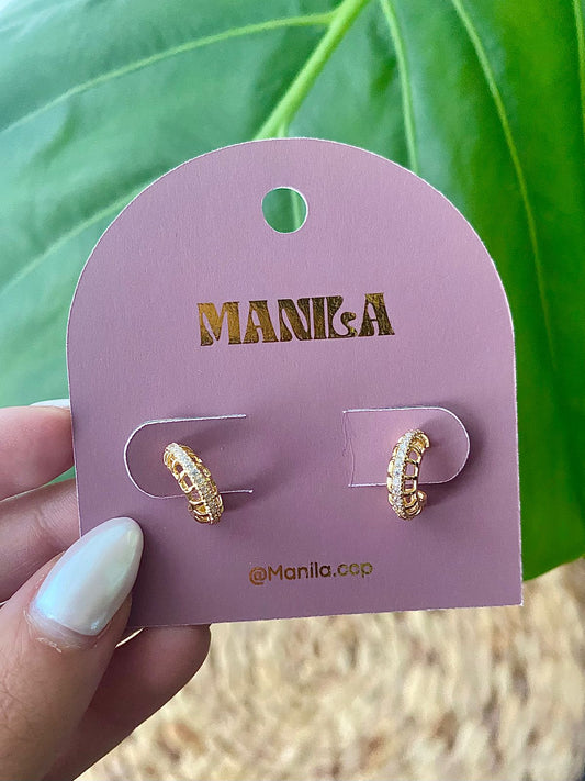 Semi Argollas con Circones – Enchape en Oro (10 mm)